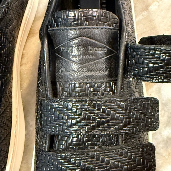 Women’s RAG & BONE woven black leather Velcro sneakers- Size 7 - Picture 9 of 13